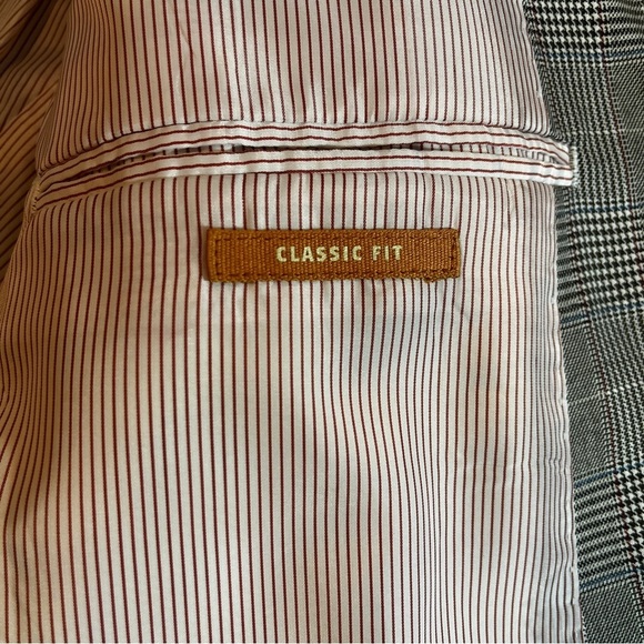 Haggar Men's 42S Plaid Windowpane Blazer Contrast Stitching Preppy Academia - Picture 12 of 15